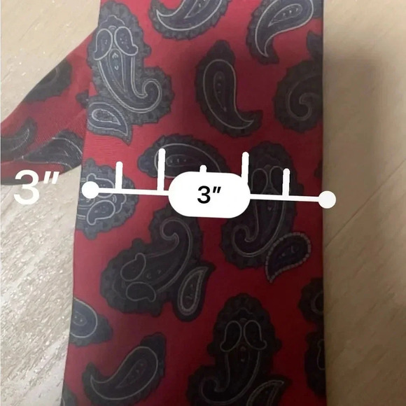 BEAUTIFUL VINTAGE OSCAR DE LA RENTA PAISLEY TIE MAROON AND BLUE - Picture 5 of 6